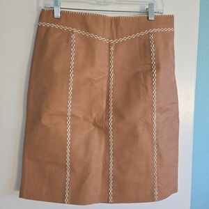 GAP Tan Leather Pencil Skirt Size 8